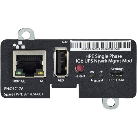 hpe single phase 1gb ups network management module user guide